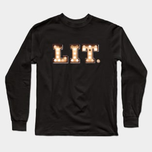 LIT Vintage Marquee Light Bulb Letters Funny Long Sleeve T-Shirt